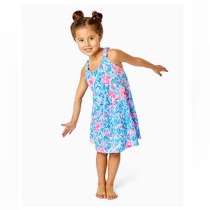 Girls Mini Lori Swing Dress - Bondi Blue My Little Peony Size 8-10 - Large